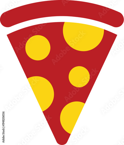 Delicious flat graphic of a pizza slice, a popular takeout food item