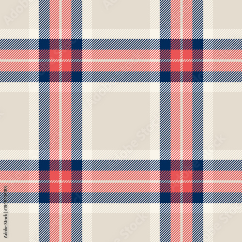 Autumn seamless plaid background, mexican texture tartan pattern. Thin vector check fabric textile in light and blue colors.