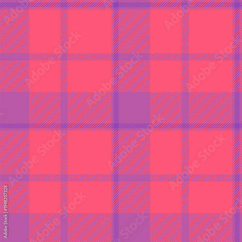 Path tartan check background, vertical textile plaid pattern. Mens shirt texture vector fabric seamless in red and pink colors.