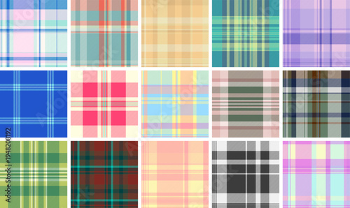 Plaid bundle built for product mockups. Special occasion tartan backgrounds enhance presentation. Vector clarity supports realism.