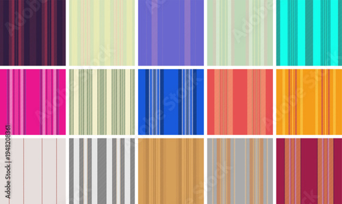 Striped collection ideal for summer outings, nature trips, and leisure projects. Seamless repeats support apparel, home decor, and digital backgrounds.