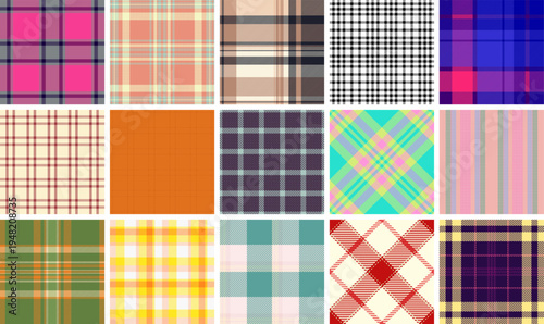Plaid pattern pack for blouse and dress manufacturing. Coordinated tartan layouts ensure consistent designs. Vector paths stay precise.