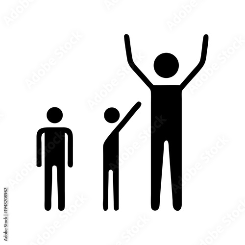 Set of 3 human figures vector, people icons