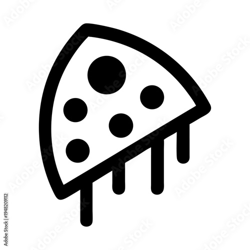Black vector pizza slice icon