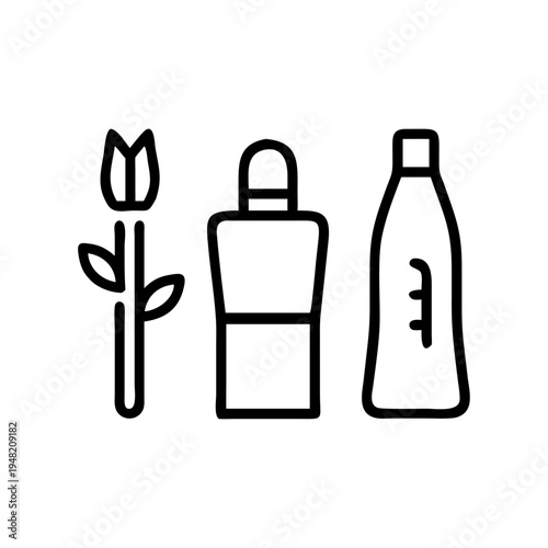 Set of 3 beauty and cosmetics icons vector