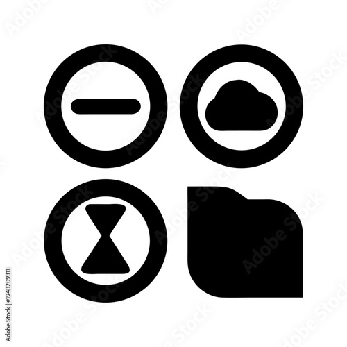 Set of 4 file management icons vector