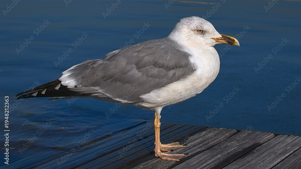Fototapeta premium Seagull on a sunny winter day