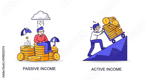 Financial Strategies Contrasting Passive and Active Income for Sustainable Wealth Accumulation and Economic Growth