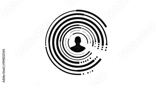 Digital identity fingerprint scan icon