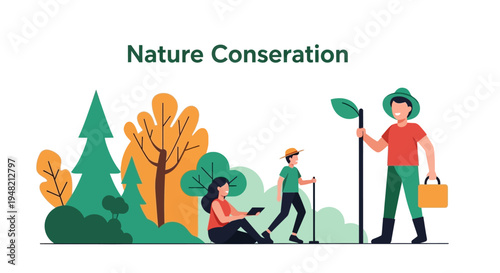 Engaged community volunteers planting saplings and caring for the environment, promoting ecological balance and a greener future