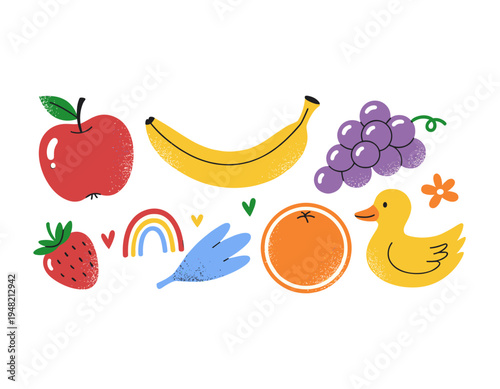 Fresh farmers market design. Sweet summer vibes artwork. Fruit club design.