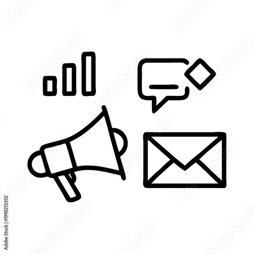 Set of 4 business communication icons vector