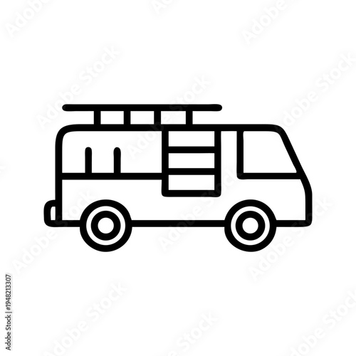 Vector illustration of a black camper van icon