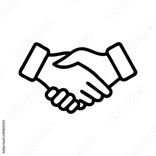 Handshake icon vector, business agreement symbol