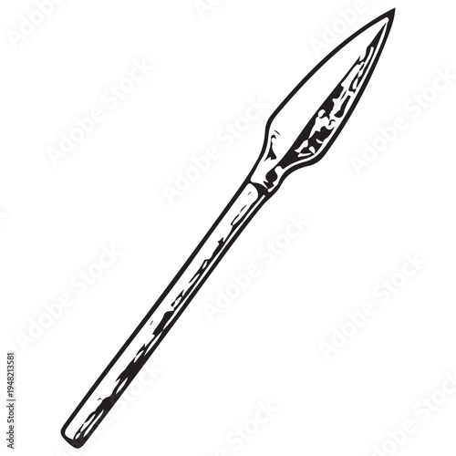 Bushcraft Survival Spear Illustration Primitive Hunting Tool Wilderness Survival Equipment