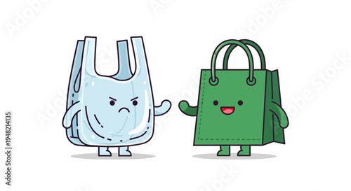 Environmentally friendly shopping bags compared to plastic bags