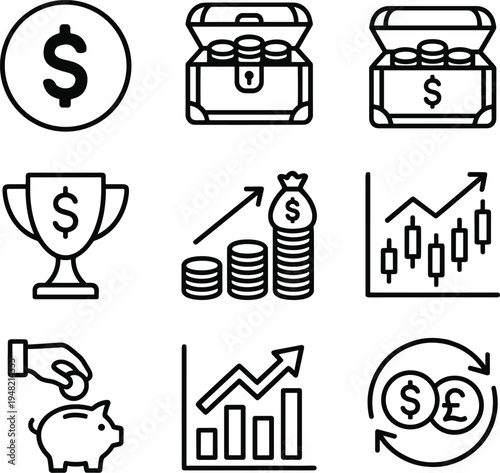 Icon of money and finance