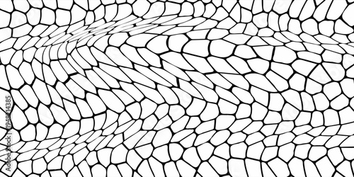 Seamless pattern skin snake, crocodile, lizard, alligator, reptile. Reptilian scales. Monochrome black spots. Vector isolated on white. Serpentine texture. Fashion print.