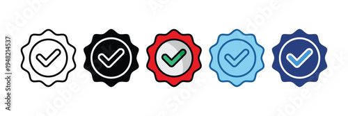 Verified Badge  Icon Set Multiple Style Collection