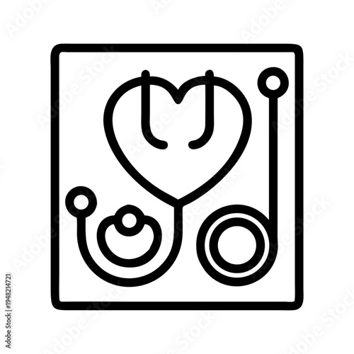 Medical stethoscope with heart icon vector