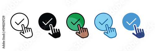 Confirm Button  Icon Set Multiple Style Collection