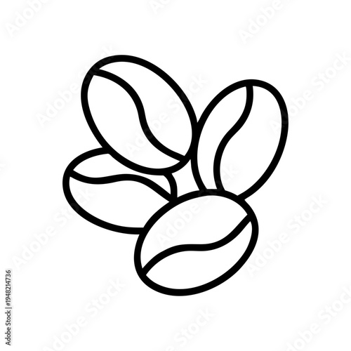 Set of 3 coffee beans line icons vector