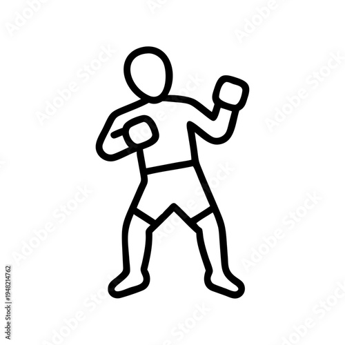 Vector illustration of a boxing man icon