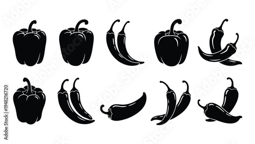 A comprehensive analysis of various bell peppers and chili peppers in a single frame