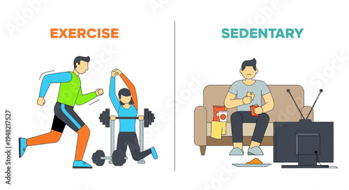 Active Lifestyle Versus Sedentary Living A Visual Comparison