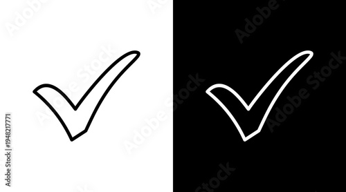 Simple Checkmark  White Icon Set Design