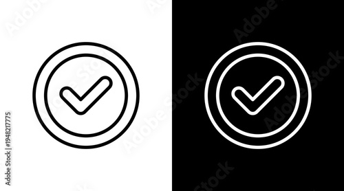 Circle Checkmark  White Icon Set Design