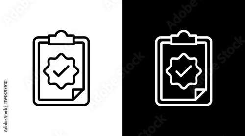 Task Verified  White Icon Set Design