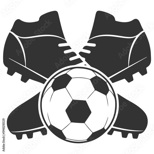Creative Soccer Ball Logo Vector, Modern Football Icon Design for Sport Brand. Soccer Stadium Vector, Dynamic Soccer Player Kick Silhouette Vector, Sports Logo Design, Modern Football Logo Design Vect