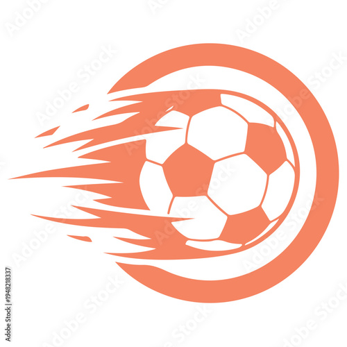 Creative Soccer Ball Logo Vector, Modern Football Icon Design for Sport Brand. Soccer Stadium Vector, Dynamic Soccer Player Kick Silhouette Vector, Sports Logo Design, Modern Football Logo Design Vect
