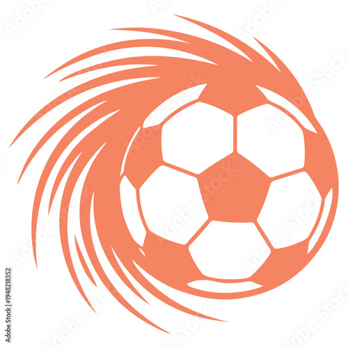 Creative Soccer Ball Logo Vector, Modern Football Icon Design for Sport Brand. Soccer Stadium Vector, Dynamic Soccer Player Kick Silhouette Vector, Sports Logo Design, Modern Football Logo Design Vect