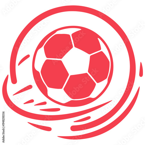 Creative Soccer Ball Logo Vector, Modern Football Icon Design for Sport Brand. Soccer Stadium Vector, Dynamic Soccer Player Kick Silhouette Vector, Sports Logo Design, Modern Football Logo Design Vect