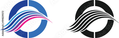 Set abstract vector logo design element on transparent background for business corporate identity and company brand marketing