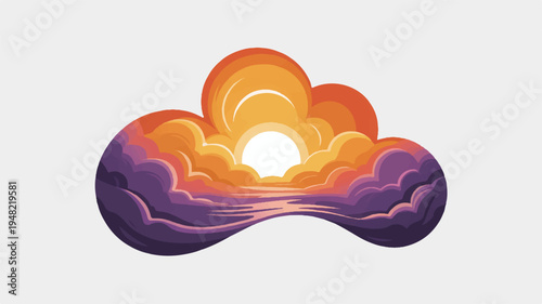 sunset over sea with clouds in the sky