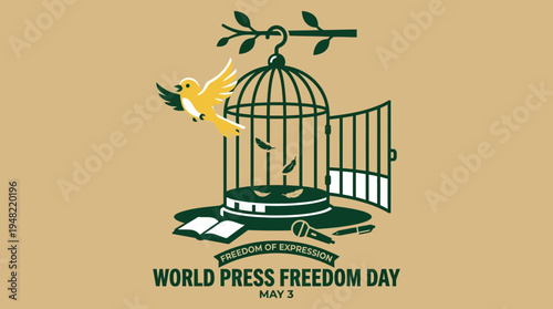 Escaping the Cage: Bird Symbolizes Free Expression on Press Freedom Day