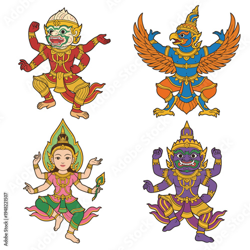 A vibrant illustration of traditional dancers showcases cultural richness and artistic expression, representing heritage through dynamic movements and bright colors.