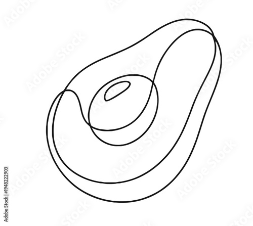 Avocado Line-Art Illustration als Vektor-Datei (AI & SVG)
