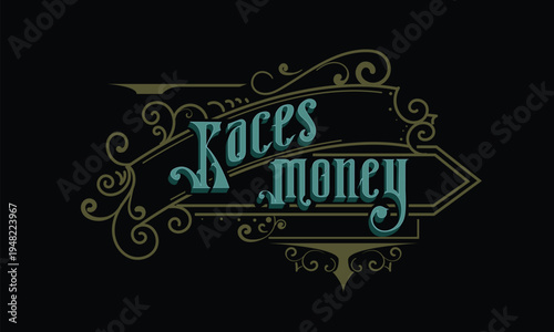 RACES AND MONEY lettering custom style design