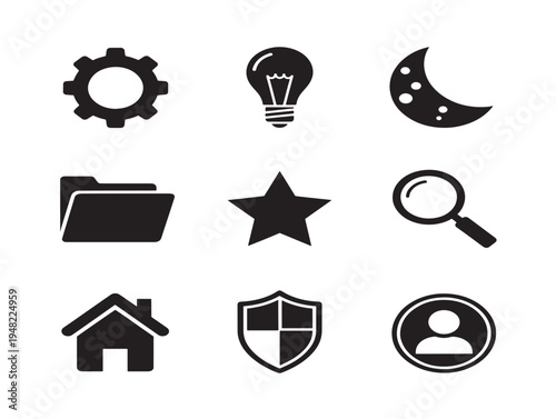 Stylish dark interface set for beautiful low light and ambiance visuals