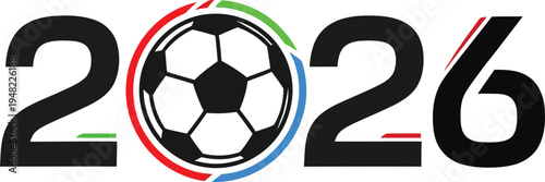 Modern football cup two thousand twenty six tournament identity logo vector element