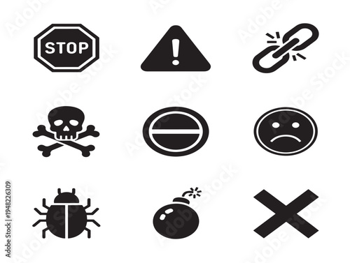 Alert error interface set for stunning system notification visuals