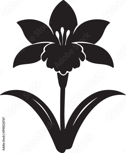 Thai Orchid  Flower Icon – Vector Illustration