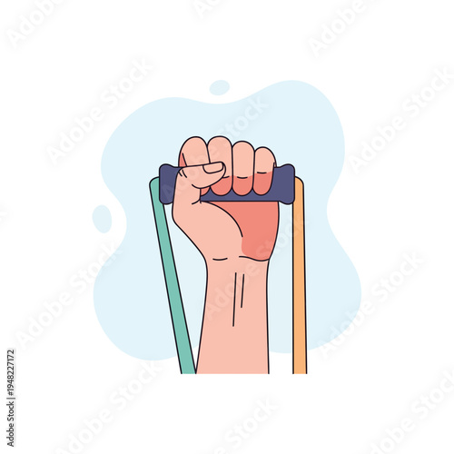 Fitness enthusiast holds dumbbell with determination