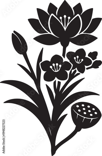Venus Lotus Flower  Icon – Vector Illustration