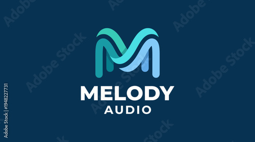 A sleek audio branding logo that combines sound waves in a modern design, signifying the essence of music and audio. Perfect for music developers and studios.