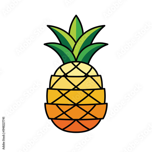 A vibrant and playful illustration of a pineapple, embodying a tropical feel. Perfect for summer-themed designs or food-related projects aimed at freshness.